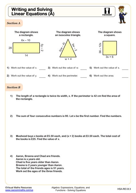 Image result for Solving Linear Equations Worksheet PDF