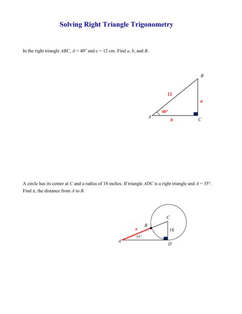 Right Triangle Trig Example Problems に対する画像結果