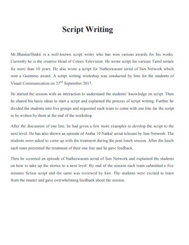 Script Writing Guidelines and Format に対する画像結果