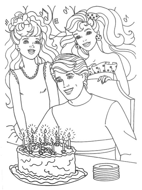 Image result for Happy Birthday Barbie Coloring Pages