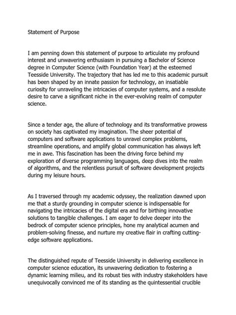 Computer Science Statement of Purpose Example に対する画像結果