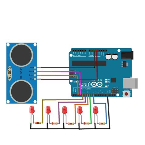 Arduino Distance Indicator (arduino + Ultrasonic Sensor +LED ) : 3 ...