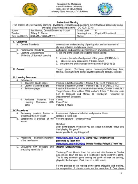 Image result for 4A Lesson Plan Template DepEd