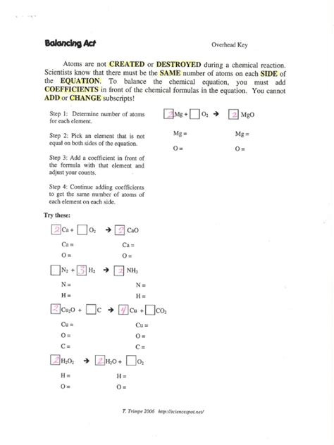 Balancing Act Worksheet Answer Key に対する画像結果