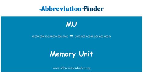 Afbeeldingsresultaten voor Mu Memory Unit