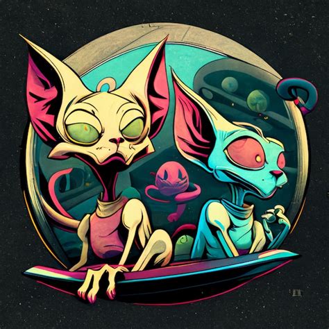 Image result for Alien Cat Cartoon Art