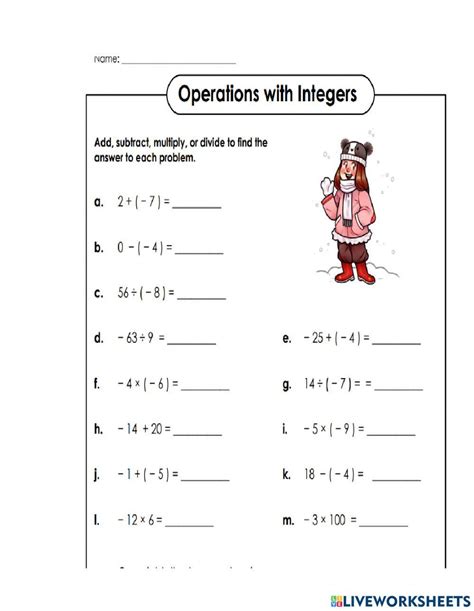 Image result for Negative Mixed Operations Worksheet