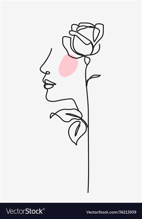 Toradh íomhá ar Line Drawing Girl Abstract