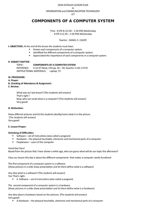 Computer System Derailed Lesson Plan に対する画像結果