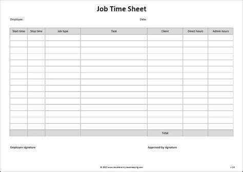 Toradh íomhá ar Time Card Job Tracking