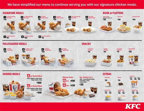 Afbeeldingsresultaten voor KFC Menu and Prices in MT Edgecombe