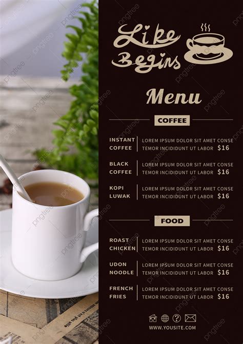 Image result for Basic Coffee Shop Menu