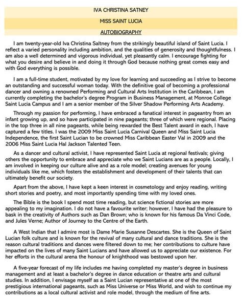 Image result for Personal Biography Examples