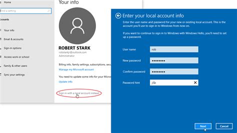 Image result for Local Account On Windows 10