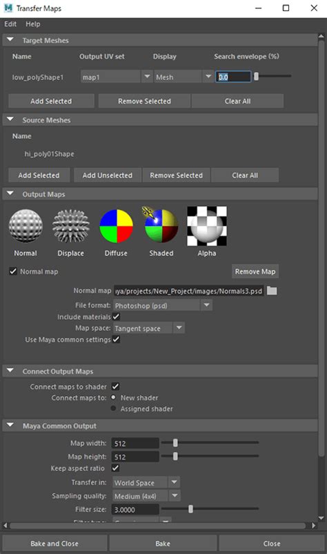 Maya Diffuse Map に対する画像結果