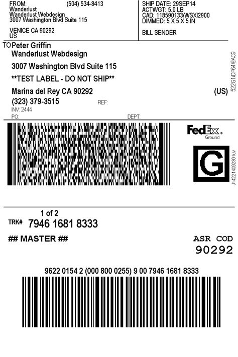 Image result for Zebra FedEx Labels