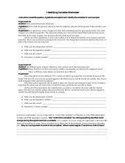 Image result for Identifying Variables Worksheet Answers