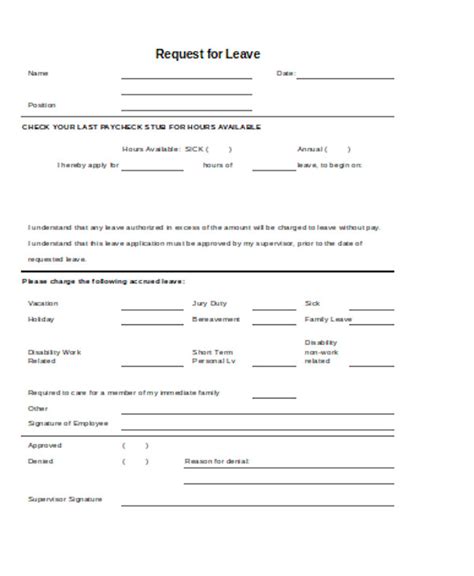 Image result for Editable Leave Application Form