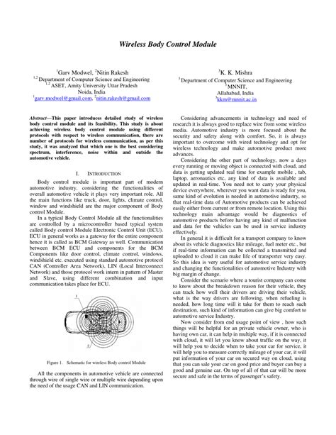 Toradh íomhá ar Body Control Module Software Architecture Diagram