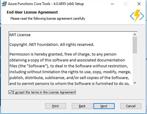 Azure Core Tools Example に対する画像結果