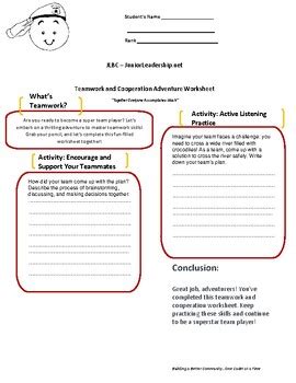 Afbeeldingsresultaten voor Unity and Teamwork Worksheet