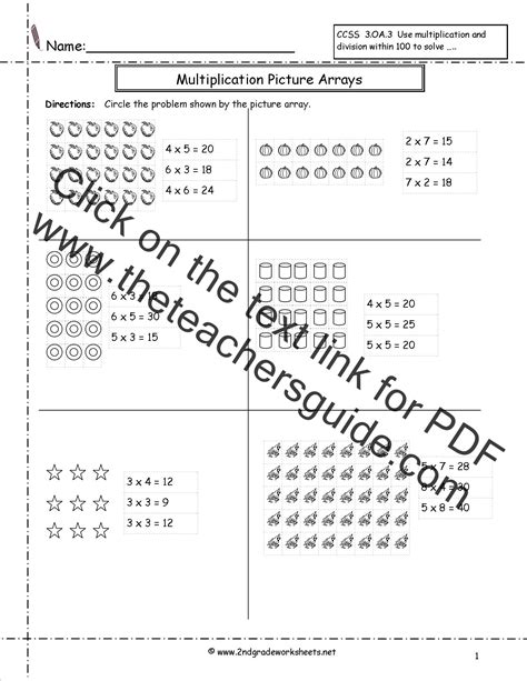 Image result for Multiplication Array Worksheets 3rd Grade