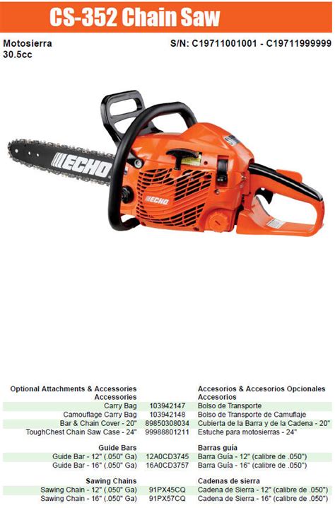 Echo CS 352 Chainsaw Blade Replacement に対する画像結果