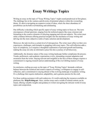 Image result for Essay-Writing PDF Topics