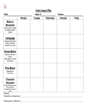 Image result for Printable Infant Lesson Plan