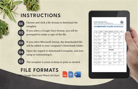 Bildergebnis für Elementary Class Schedule Template