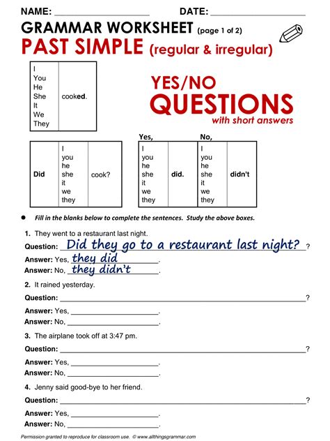 Image result for Past Simple Questions Exercises