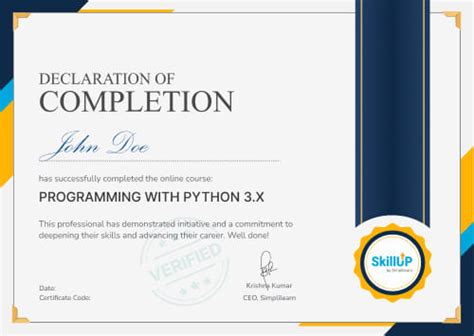 Image result for Certificates of Programming with Python Internshala
