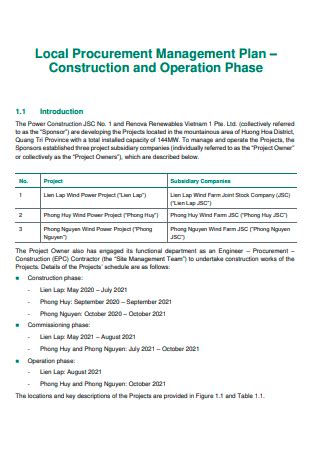 Image result for Project Procurement Management Plan Template