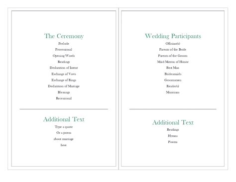 Sample of a Wedding Program Wording に対する画像結果