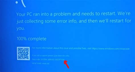 Toradh íomhá ar Windows Service Exception Blue Screen