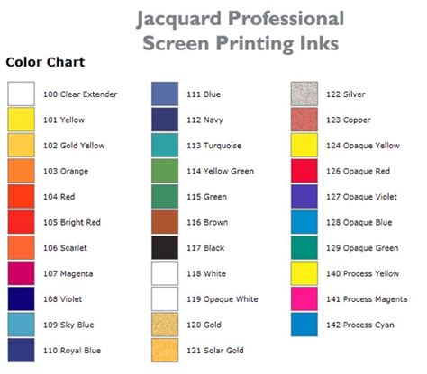 Image result for Screen Printing Ink Color Chart