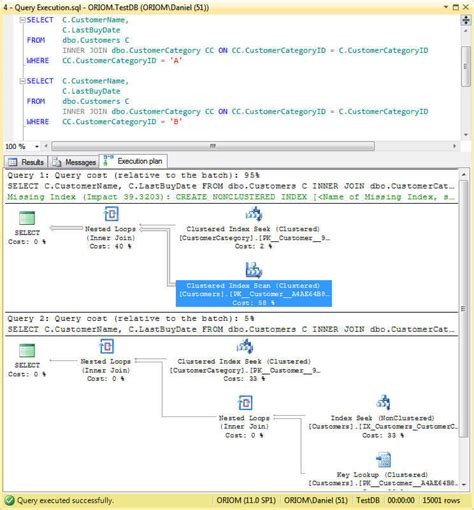 EXEC SQL Example with Parameter in SQL Server に対する画像結果