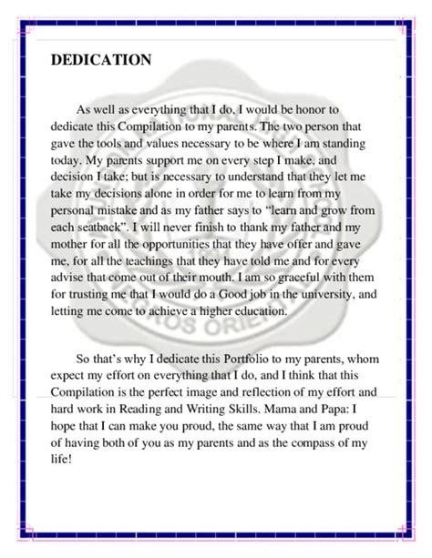 Image result for Dedication Example for Graduating Portfolio