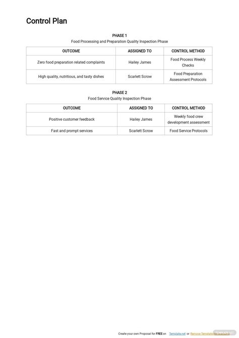 Image result for Process Control Plan Template Word