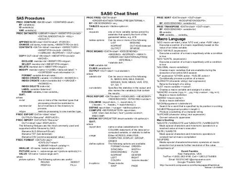 Image result for SAS If Statement Code Cheat Sheet