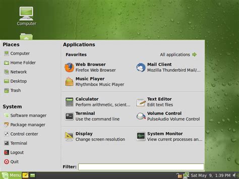 Linux Home Menu に対する画像結果