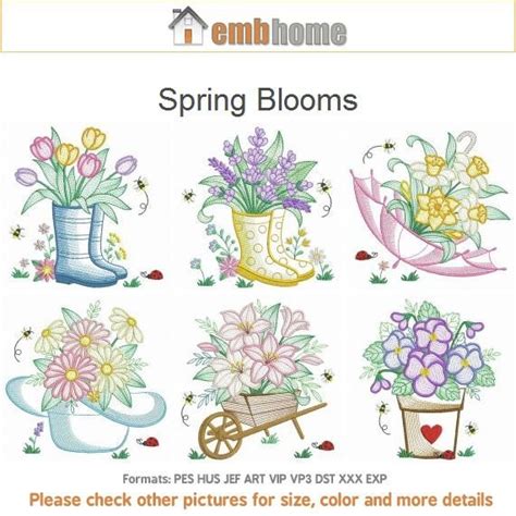 Image result for Spring Flowers Machine Embroidery Designs