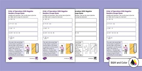 Toradh íomhá ar Order of Operations Negative Number Problems