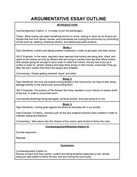 Image result for Argument Essay Introduction Outline