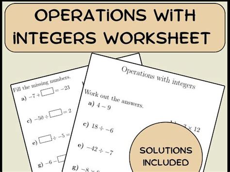 Integers Four Operations Worksheet に対する画像結果