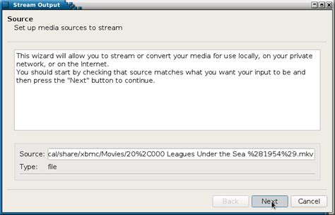 Toradh íomhá ar Stream VLC with Wizard
