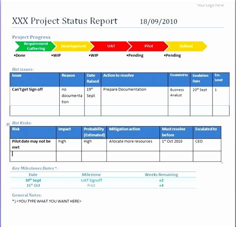 Image result for Project Report Format in Excel