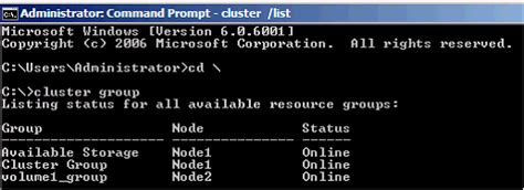 Windows Cluster Commands に対する画像結果
