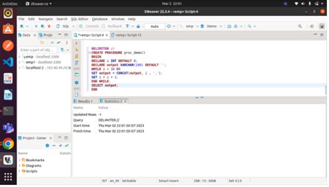Toradh íomhá ar Using a Stored Function in MySQL