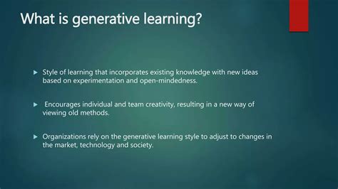 Image result for The Generative Learning Model